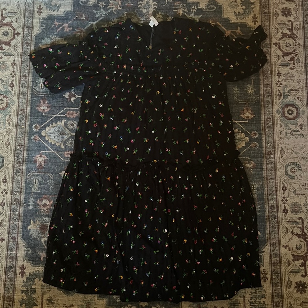 Crewcuts kids floral black dress